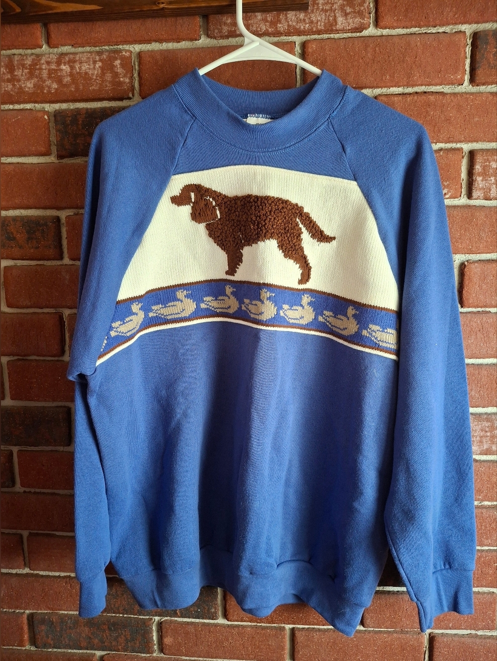Vintage Fruit of the Loom  crewneck sweatshirt Size L dog and duck design